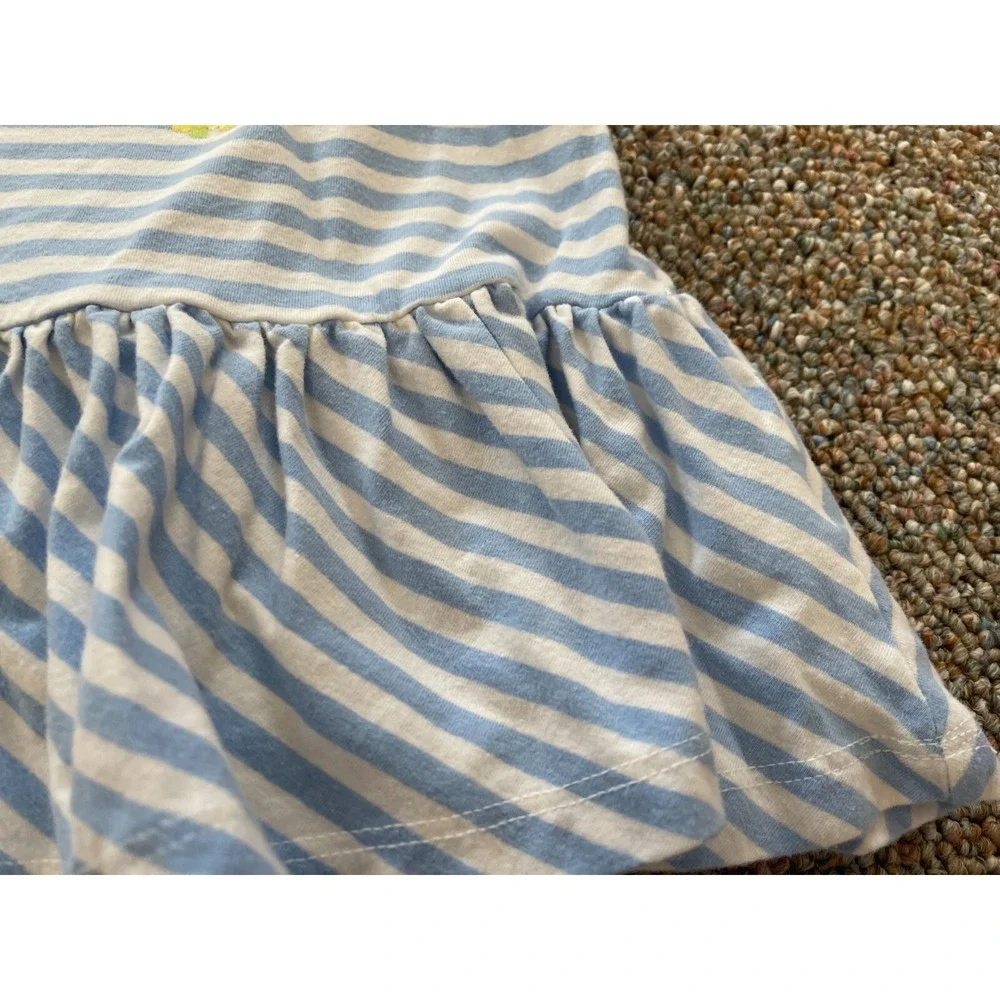 Little Me Girls Blue Striped Butterfly Top 18M